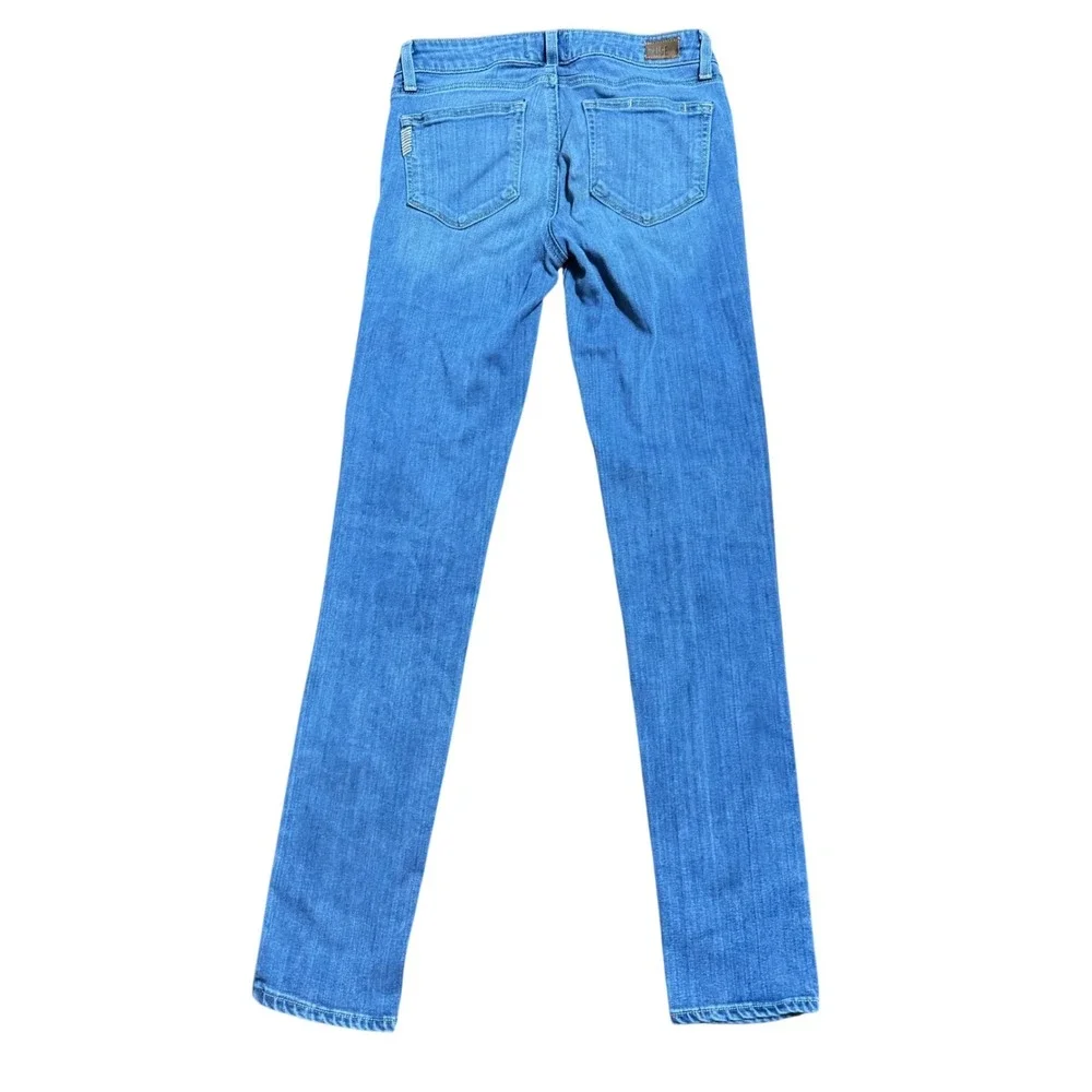 Paige Denim Women Size 25 Blue Medium Wash low rise straight‎ Leg Stretch Jeans